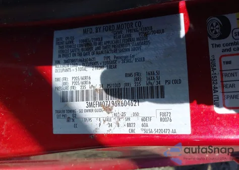 2006 Mercury Milan V6 from USA, damaged, VIN 3MEFM07196R604621